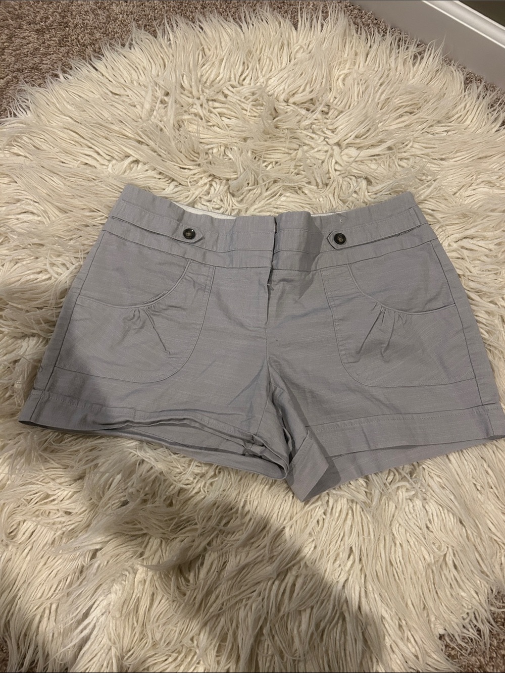 Maurices 9/10 Light Gray Women’s Casual Cotton-Blend Shorts